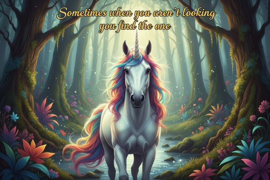 Unicorn with vibrant colorful mane